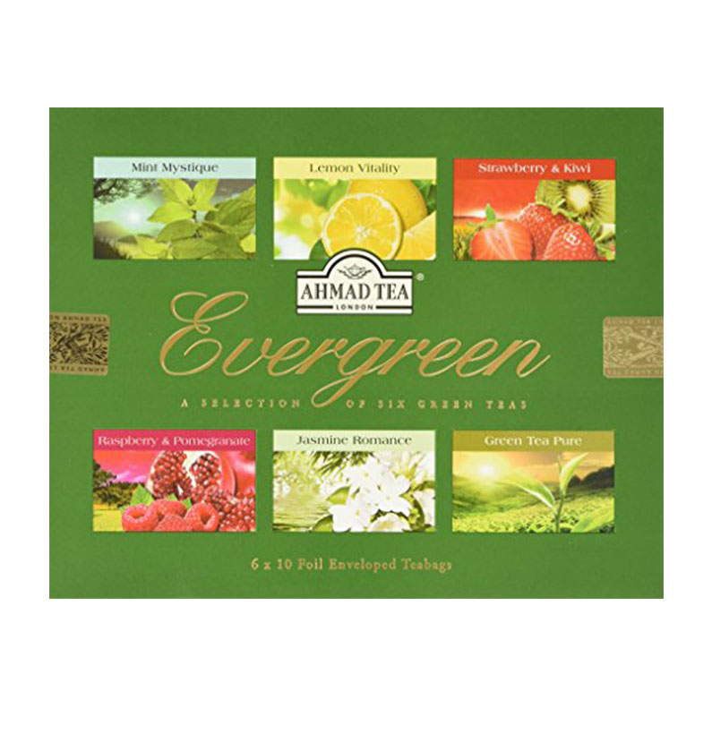 Ahmad Tea Evergreen Selection of 6 Green Teas - 60 Teabags , 120 g