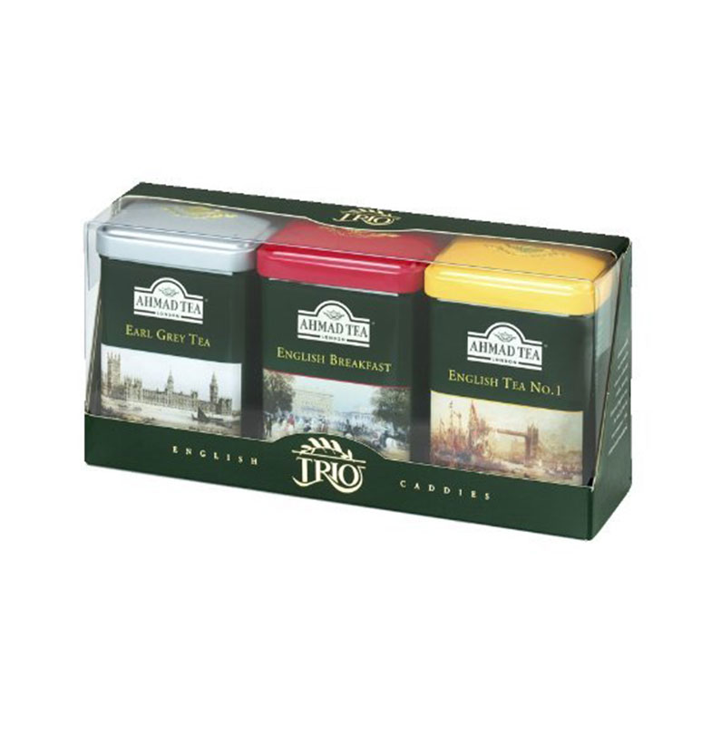 Trio, English Tea Combination Triple Gift Pack - Traditional Teas in English Scene Caddies by English Teas