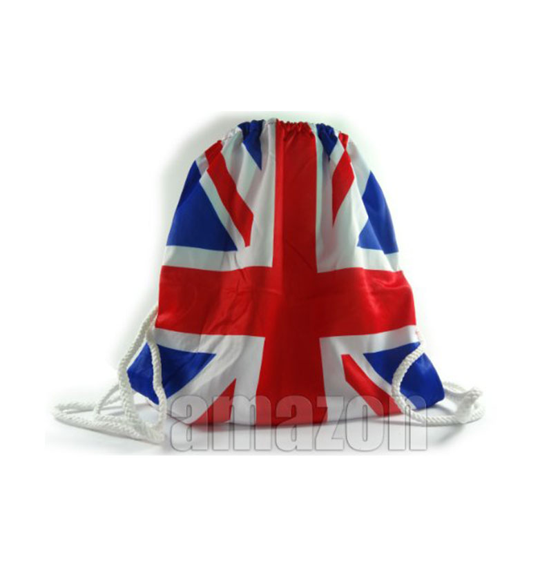 Pump Bag/Gym Bag with Union Jack Print - London/England Souvenir - B1900