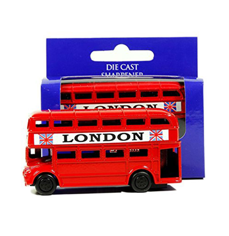 London Bus Pencil Sharpener - Die Cast Metal / Red Double-decker Routemaster / British Souvenir from England UK
