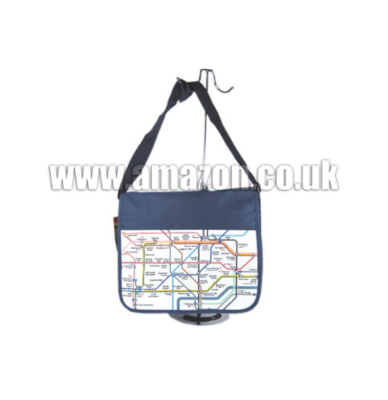Messenger Bag with Underground Tube (White)Map Print, Navy- Transport for London Bag