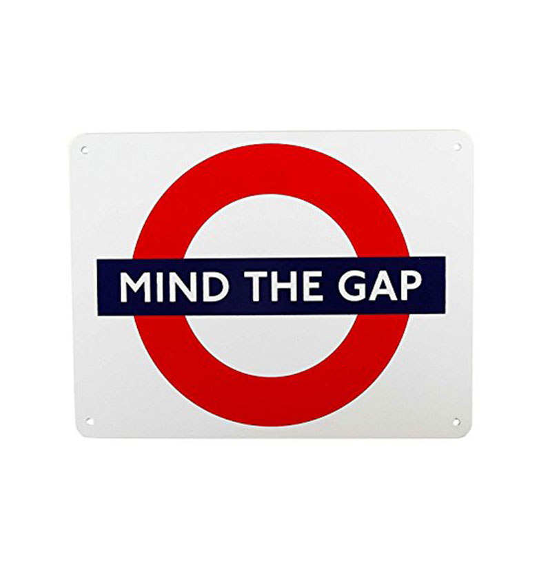 MIND THE GAP Roundel Metal Sign (Screw Plate) - Medium, Transport for London Collectable Souvenir