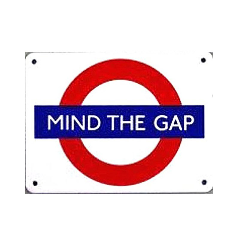 Mind The Gap Roundel Metal Sign (Screw Plate), Transport for London Collectable Souvenir - 1571A