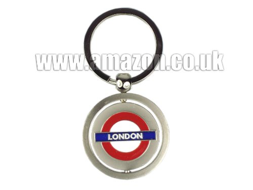 Metal Round Silver Keyring LONDON Roundel, Transport for London Collection - 1289A