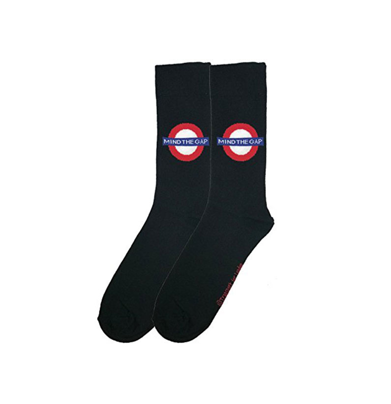 Socks with London Underground Tube Map/ Roundel Print - Transport for London Souvenir (Mind The Gap)