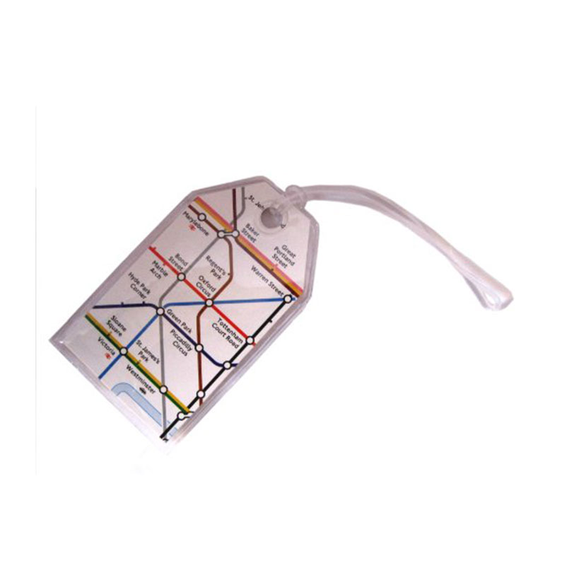 Luggage Tag with Underground Tube Map Print, Transport for London Souvenir
