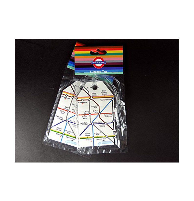 Luggage Tags (Pack of 2) with Underground Tube Map Print, Transport for London Souvenir