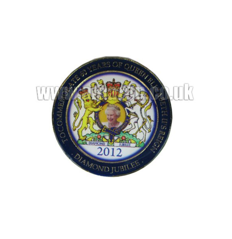 Metal Round Fridge Magnet - H M Queen Elizabeth II, Diamond Jubilee Collectible