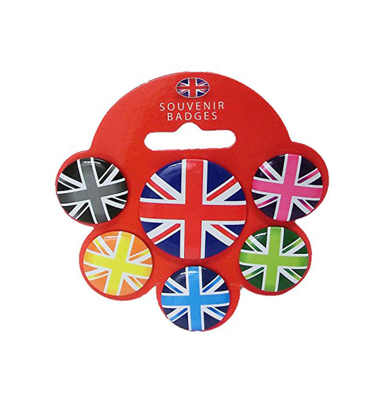Union Jack Button Badges