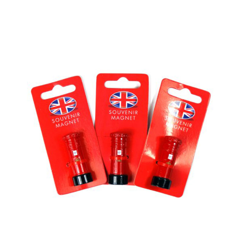 Post Box Magnet x 3 - London Red Mail Box Mini 3D Model Fridge Magnet Made of Die Cast Metal - 65233
