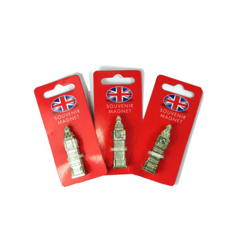 Big Ben Magnet x 3 - London Gilt Big Ben Mini 3D Model Fridge Magnet Made of Die Cast Metal