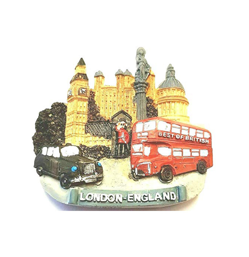 London Fridge Magnet Souvenir Gift England Red Bus Black Taxi Big Ben Nelson Collage Montage