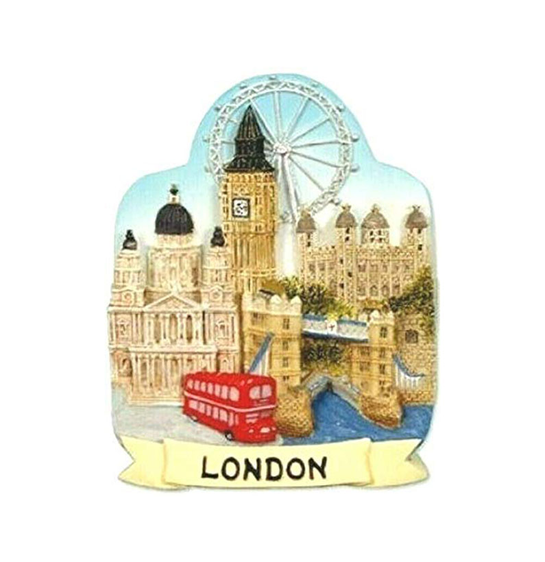 London Skyline Scenic Fridge Magnet Tower Bridge Big Ben Bus London Eye St Pauls Souvenir Gift