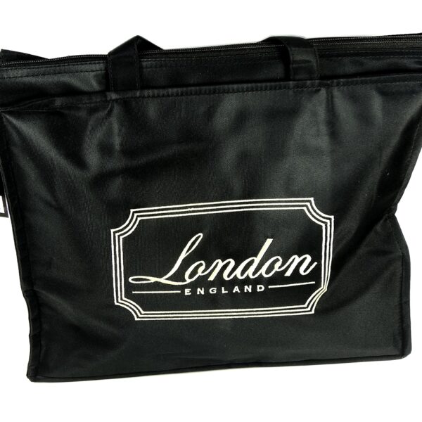 Ladies Black Shoulder Bag with London England Embroidery, London Bag Collection