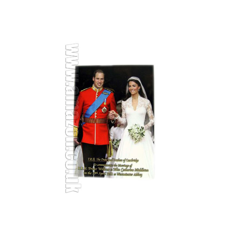 Royal Wedding Postcard, Aisle, Prince William and Catherine.