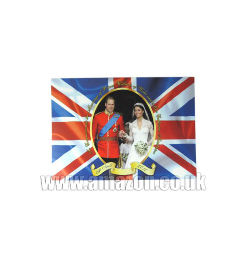 Royal Wedding Postcard, with the Union Jack Background, Prince William and Catherine (Aisle)