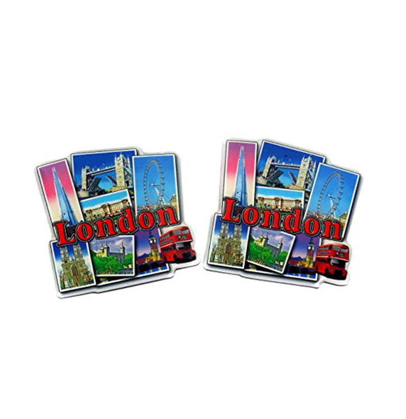 Epoxy Fridge Magnet - "London Scenes", Shape Magnet with 7 Different Scenes, London Souvenir (2 Qty)