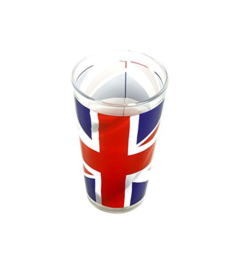 Union Jack Full Wrap Large Glass - Collectable Souvenir of United Kingdom