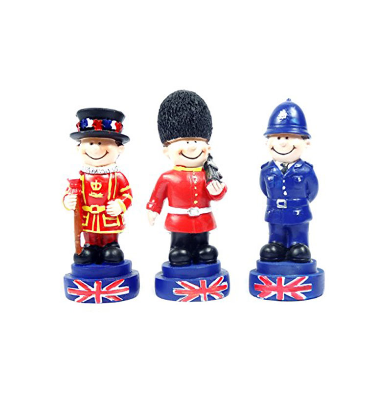 London Three Figures - Polyresin Guardsman, Beefeater and Policeman Figurine Set - LONMOD001