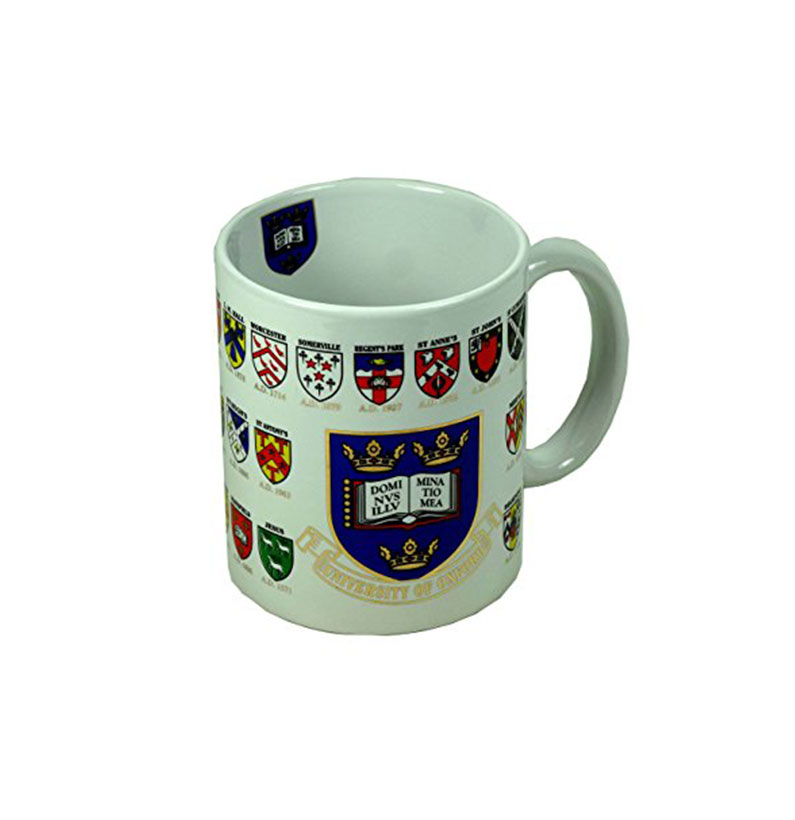 Porcelain Coffee Mug with Oxford University Crest Print, Collectable Souvenir