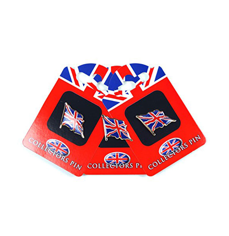 Enamel Pin Badges - Union Jack Flag, Collectable Souvenir of Britain (3 Qty)