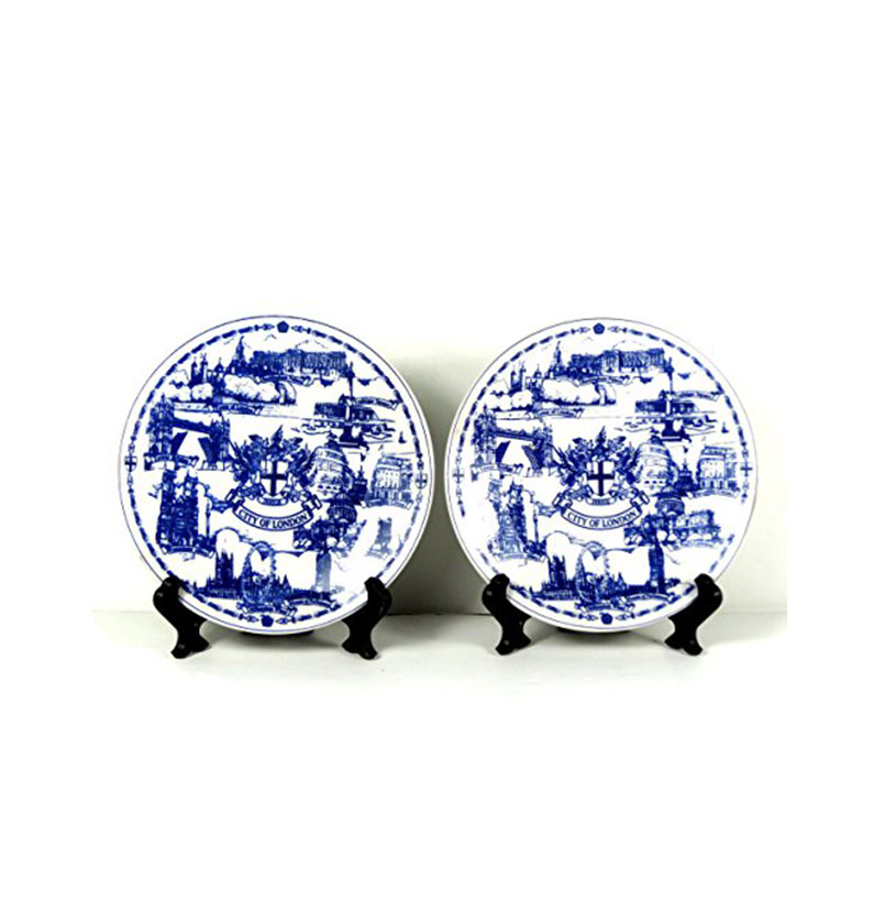 Porcelain Plate - City of London, 10 cm Plate Detailing Iconic Images of the Capital