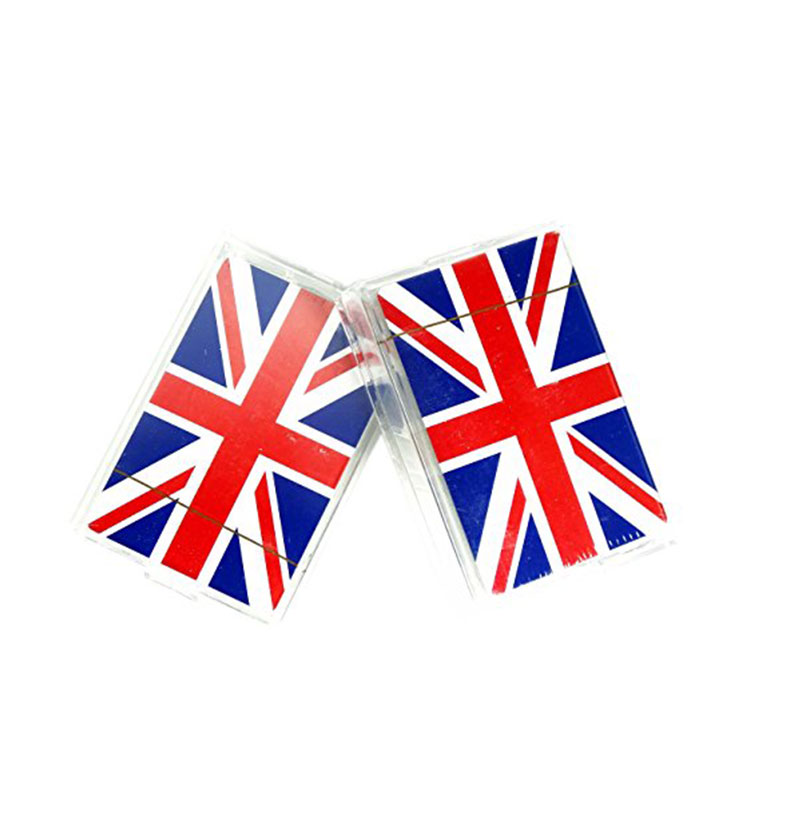 Playing Cards - De Luxe Playing Cards in Plastic Cases- Union Jack Design at the Back (2 Qty)