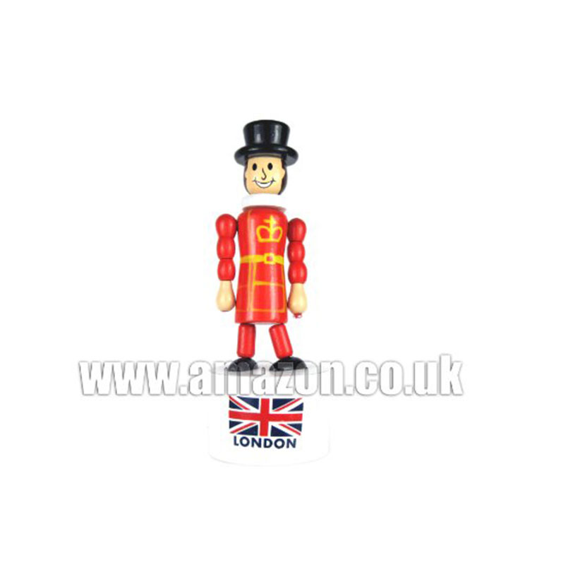 Wooden Collapsing Beefeater - A Wooden Collapsible Figurine of a Beefeater, London Collectible