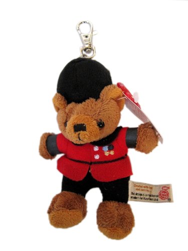 Guardsman Key Holder - London Souvenir Guardsman Teddy Bear Keyring (8cm) -ST2960