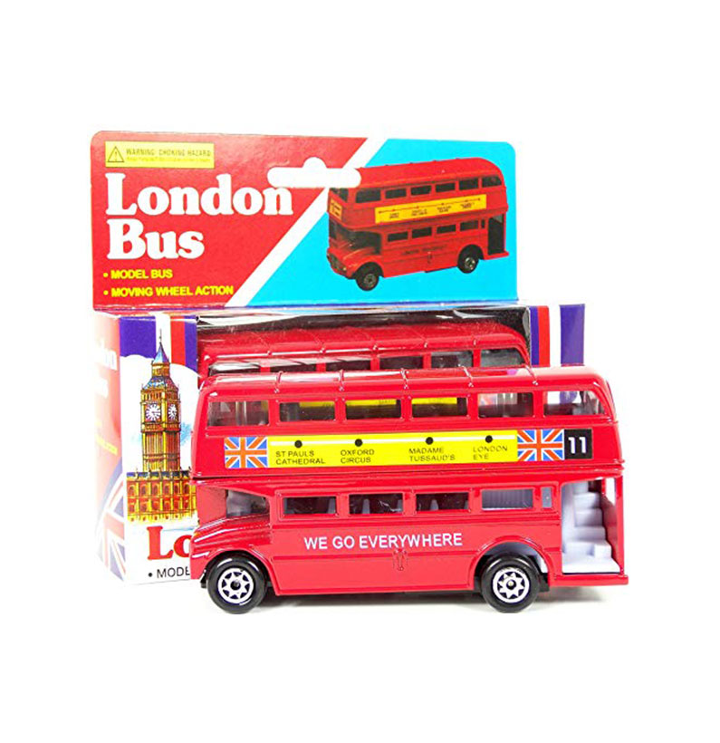 London Red Bus and Black Taxi Models Made of Die Cast Metal and Plastic Parts (Route Master Bus)