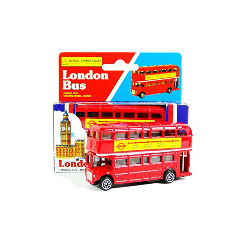 London Red Bus (Small) - Double Decker Red Bus Model Made of Die Cast Metal and Plastic Parts