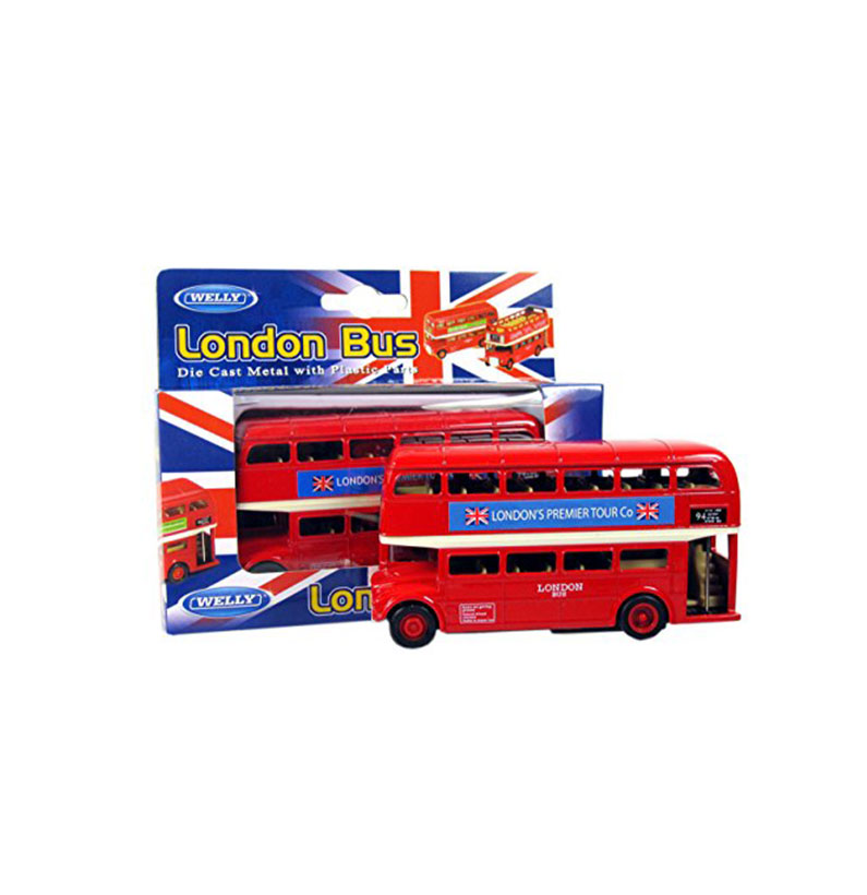 London Red Bus - De Luxe Double Decker Red Bus Model Made of Die Cast Metal and Plastic Parts