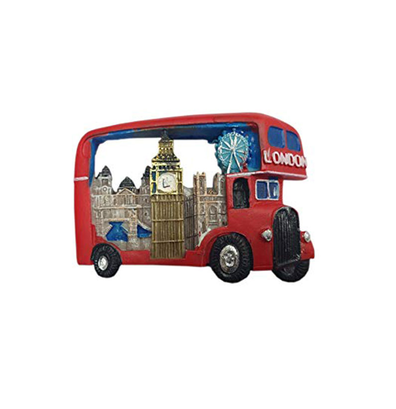 London Gift /Souvenir Fridge Magnet - Red Bus Collage