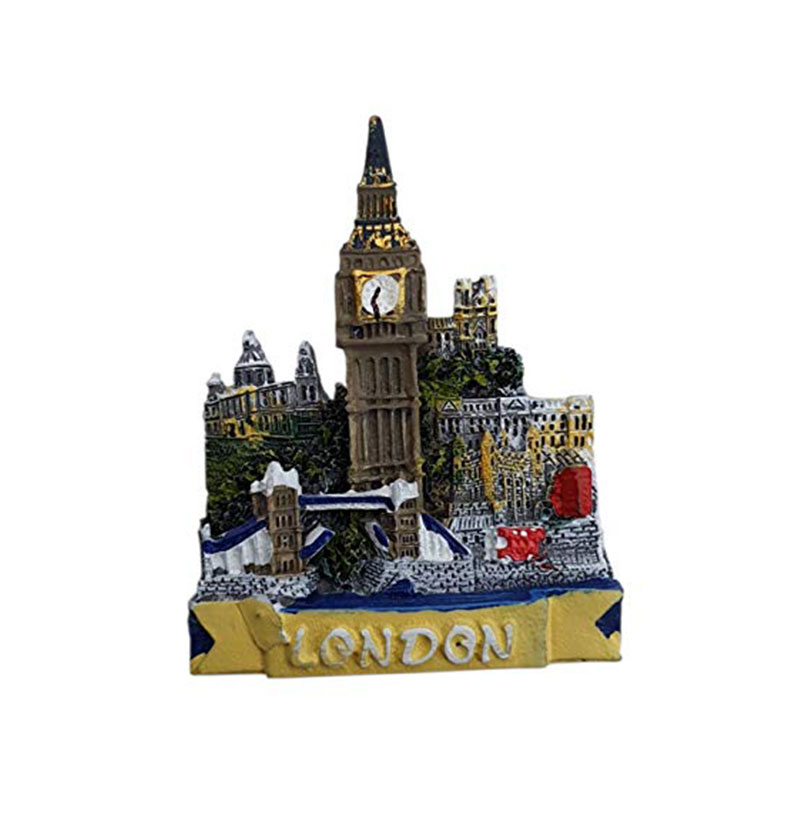 London Souvenir Fridge Magnet - Big Ben Central Collage, Detailing Famous Landmarks with Big Ben as Centre Piece