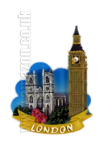 Souvenir Fridge Magnet - Big Ben and Westminster Abbey, Detailing the Abbey and the Big Ben