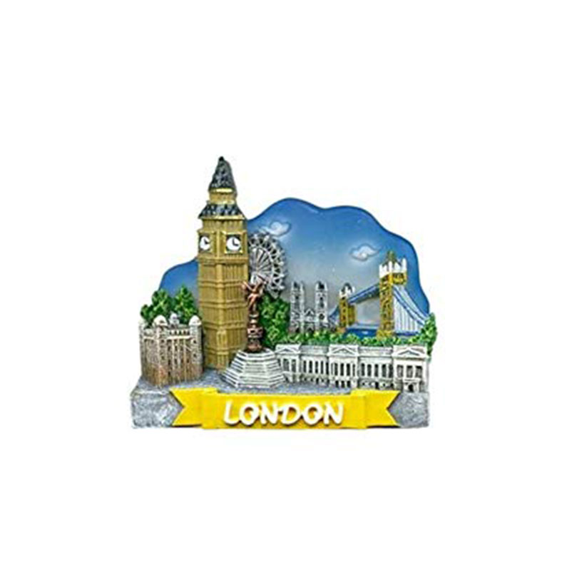 London Souvenir Fridge Magnet - Clouds Collage, Detailing London Skyline