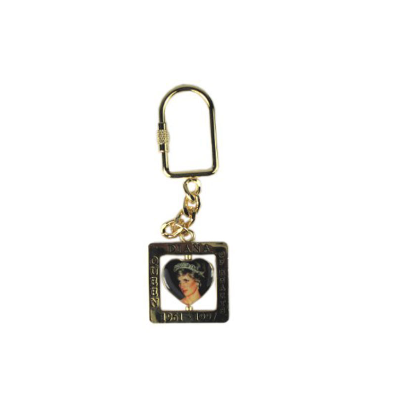 Keyrings Queen of Heart, Princess Diana Collectable Souvenir Metal Spin