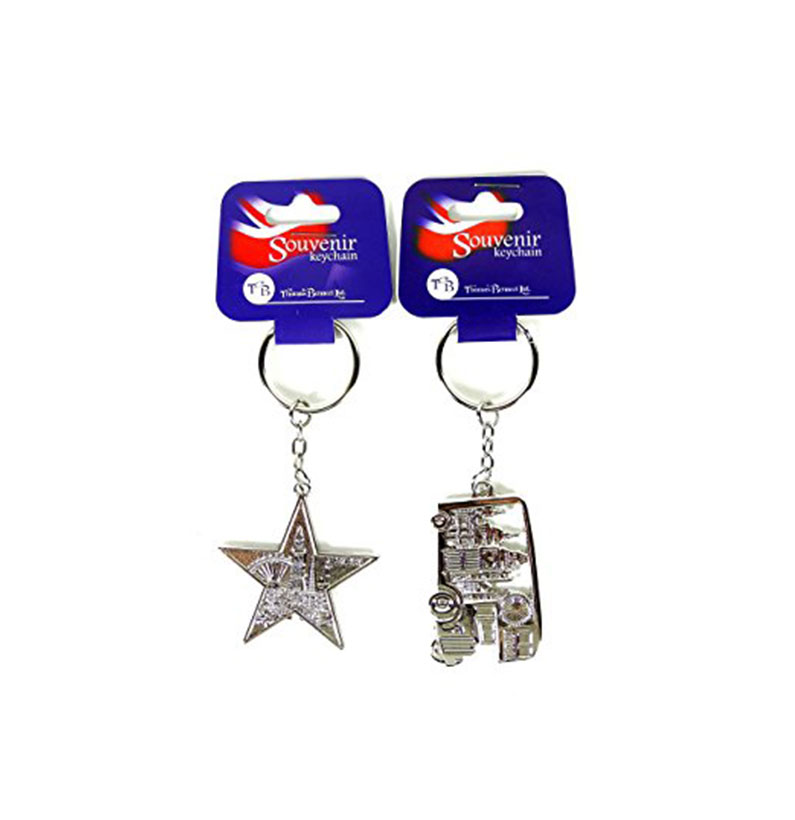 Keyrings London Images of London Skyline in A Star and in A Red Bus (Set of 2)