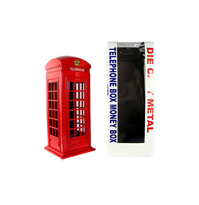 Money Boxes 784311757517 Telephone Box Made of Die Cast, London Collectable Souvenir, Metalic Red