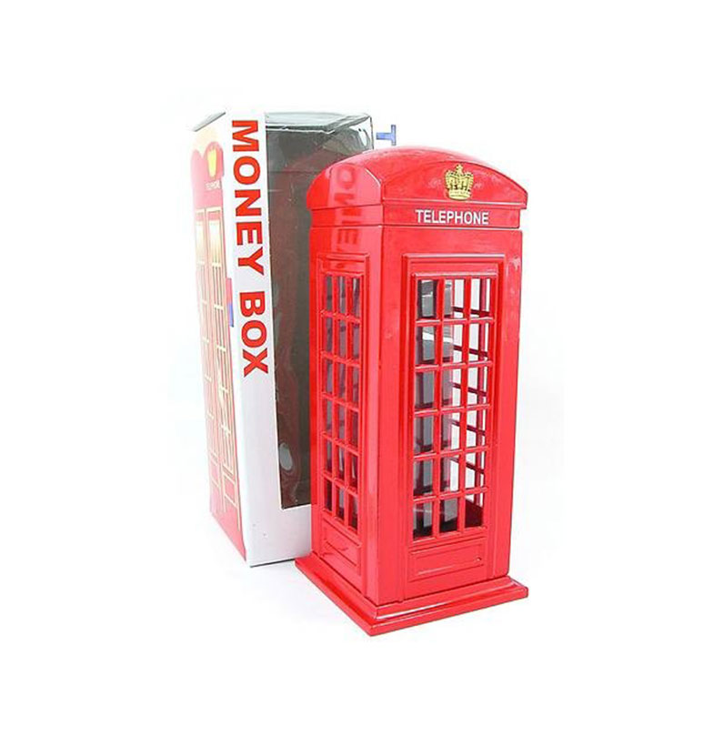 London Souvenir Die Cast Metal with Plastic Parts Red Telephone Box Money Box - Plastic