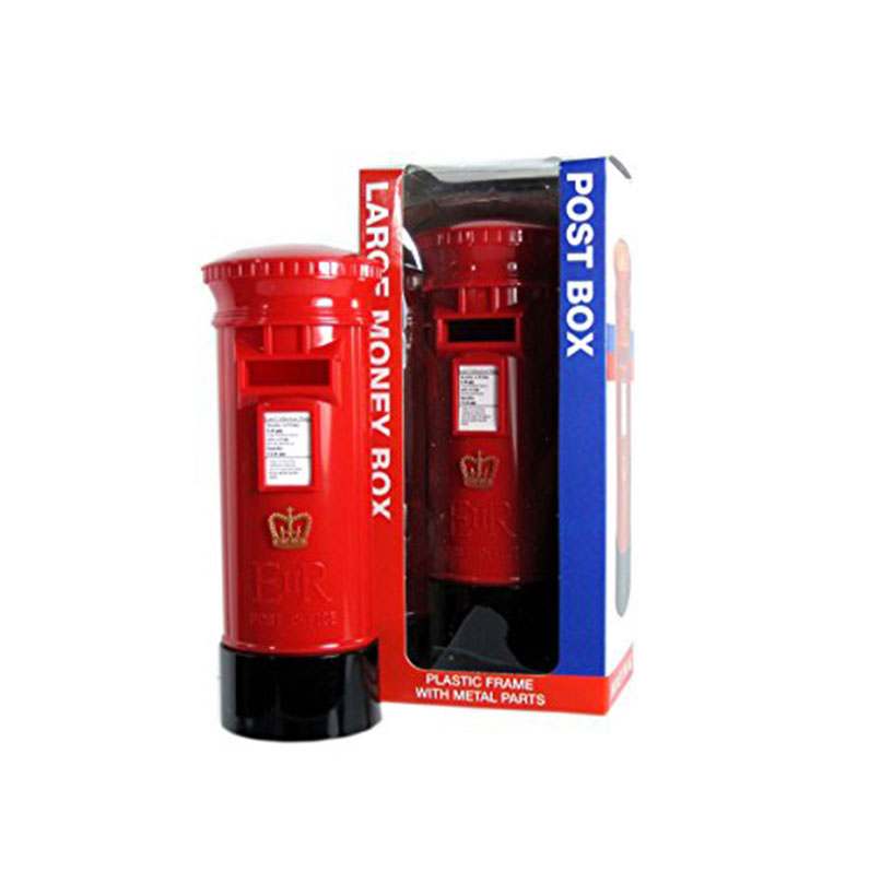 Money Box - A Large London Souvenir Red Post Box Piggy Bank Made of Plastic with Metal Parts