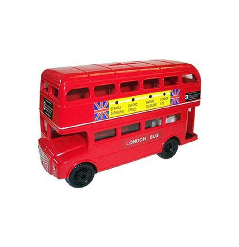 London Souvenir Large Big Red Bus Money Box Made of Metal and Plastic