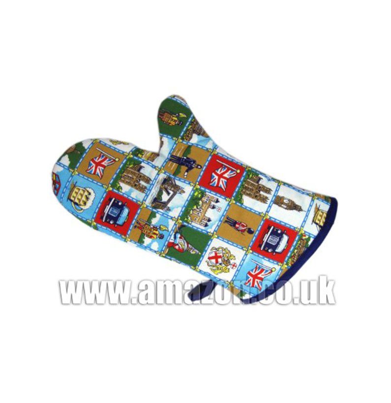 Oven Gauntlet - London Scenes, Single Oven Glove with London Scenes