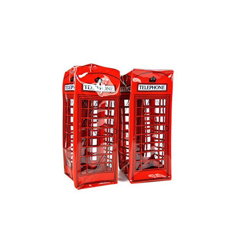 Accessories Cases in The Shape of London Red Telephone Box, Transparent Plastic Cases, 2 Qty - 186