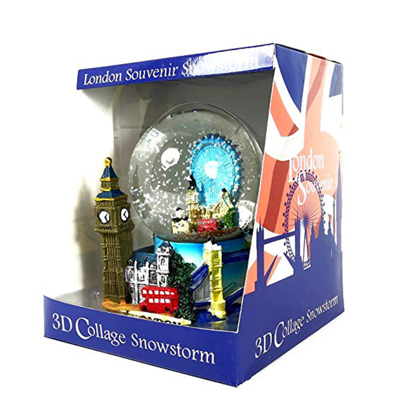Snow Globes Large 3D Collage, Detailing London Landmarks Big Ben, Tower Bridge etc. - Collectable Souvenir